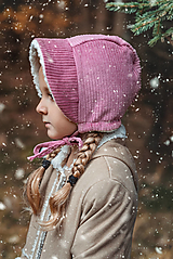 Detské čiapky - Zimný čepiec menžester ružovofialková - 16138811_