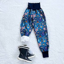 Detské oblečenie - Zimné softshellové nohavice škriatkovia zateplené s barančekom - 16138848_