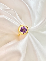 Prstene - Prsteň zo živice kruh - modrý kvet - 16139812_