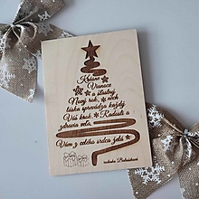 Papiernictvo - Drevená vianočná pohľadnica - Krásne Vianoce - 16142280_