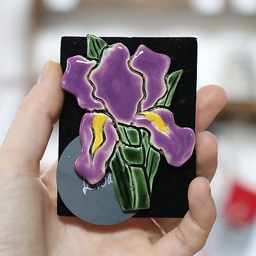 Keramická brošňa Rastliny a Huby (L)