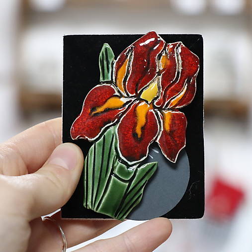 Keramická brošňa Rastliny a Huby (L)