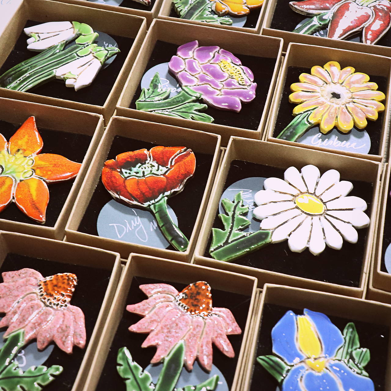 Keramická brošňa Rastliny a Huby (L)