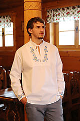 Pánske oblečenie - Pánska ľudová vyšívaná košeľa - 16140128_