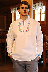 Pánske oblečenie - Pánska ľudová vyšívaná košeľa - 16140134_