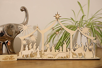 Dekorácie - Drevená vianočná dekorácia „Betlehem“ - 16141539_