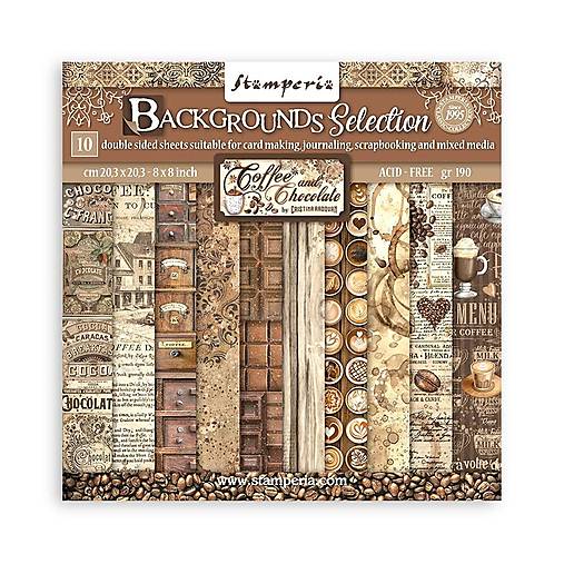 Scrapbook papier Coffe and Chocolate Backgrounds 8x8