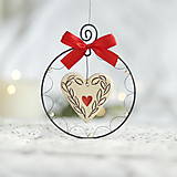 Dekorácie - vianočná dekorácia- srdiečko - 16143440_