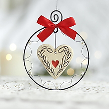 Dekorácie - vianočná dekorácia- srdiečko - 16143442_