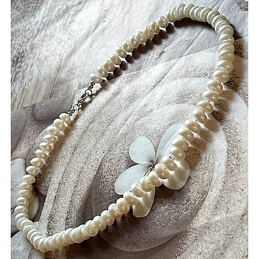 Freshwater Pearls Necklace / Náhrdelník z plochých sladkovodných perál A101