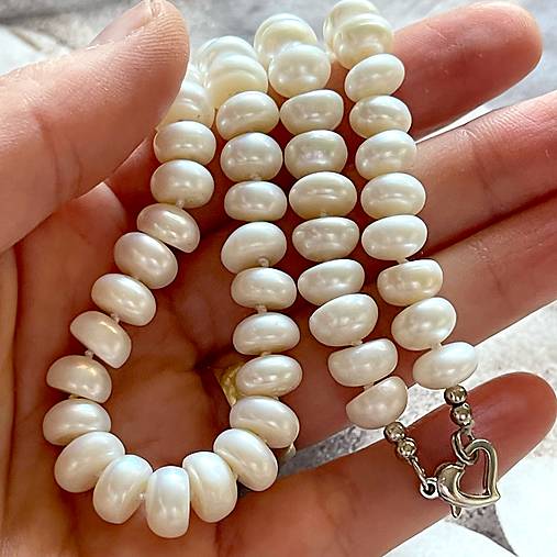 Freshwater Pearls Necklace / Náhrdelník z plochých sladkovodných perál A101