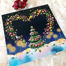 Papier - Kúzelné Vianoce - pohľadnica zdobená glitrami - 16145690_