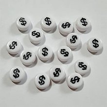 Korálky - Znaky plast 7mm-lentilky-1ks (dolár $) - 16143908_