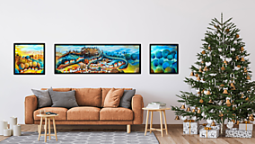 Obrazy - Údolie dračích hláv, interiérový originálny obraz, olejomaľba - 16145364_