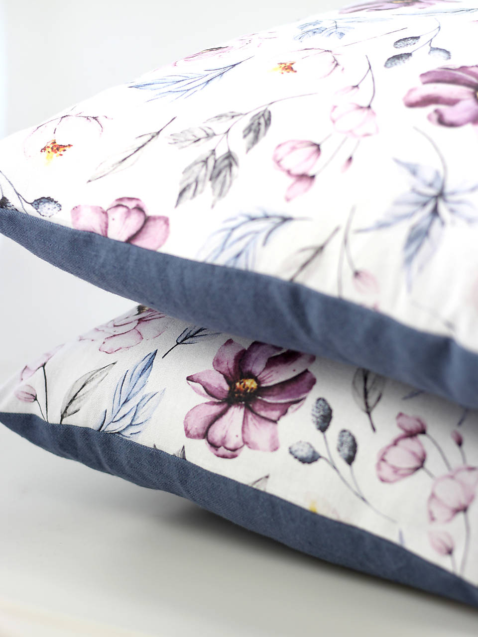 Dekoračný kvetinový vankúš 40x40cm z ľanu a bavlny