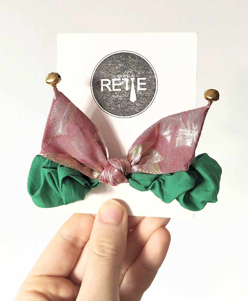 Recy-scrunchie rolničková ružovo-zelená (III.)