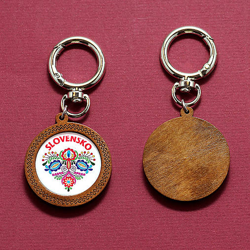 Kľúčenky - kľúčenka drevená ľudová (drevená kľúčenka - ornament 1) - 16144899_