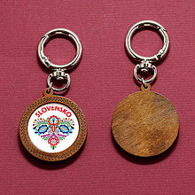 Kľúčenky - kľúčenka drevená ľudová (drevená kľúčenka - ornament 1) - 16144899_