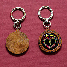 Kľúčenky - kľúčenka drevená ľudová (drevená kľúčenka - ornament 2) - 16144900_
