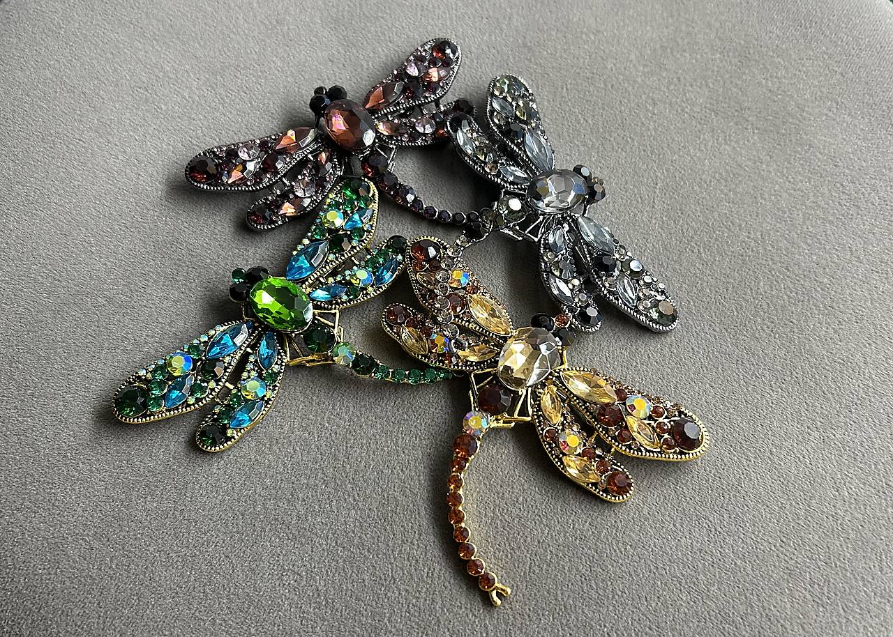 Luxusná zirkónová maxi brošňa “Vážka”