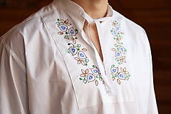 Pánske oblečenie - Pánska vyšívaná košeľa Dávid - 16144795_
