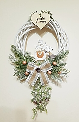 vianočný veniec na dvere so sobíkom 25 cm