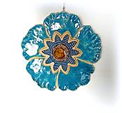 Dekorácie - Veľký dekoračný keramický kvet na stenu - 16148297_
