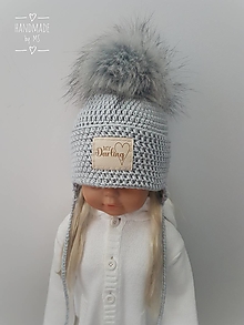 Detské čiapky - Zimná detská čiapka (dievčenské prevedenie) - 16149043_