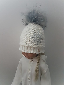 Detské čiapky - Zimná dievčenská čiapka VLOČKA - 16149072_