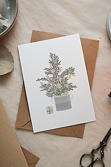 Papiernictvo - pohľadnica - vianočný strom - 16148335_