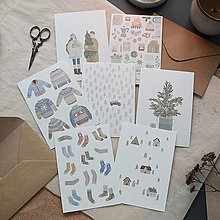 Papiernictvo - pohľadnice - vianočný balíček - 16149214_