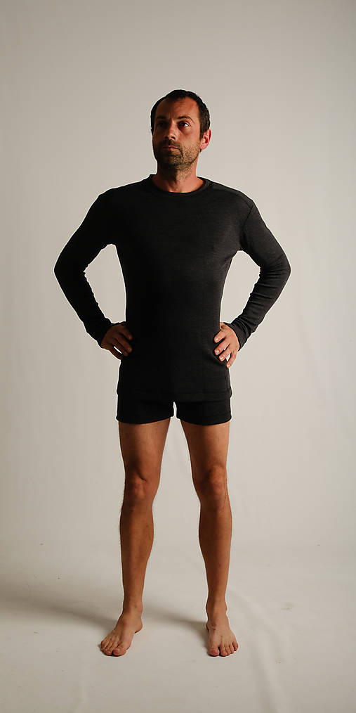 Pánske oblečenie - Vĺčik pánsky merino set - nátelník a boxerky - 16147853_