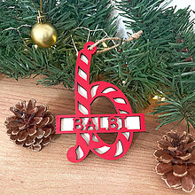 Dekorácie - Vianočná odôbka z dreva: personalizované CANDY - 16147917_
