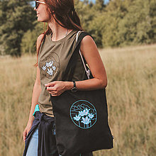 Nákupné tašky - Nákupná taška s výšivkou kvetov a hôr - 16146514_