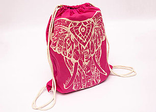 Batohy - Maľovaný ruksak (Ružová) - 16147520_