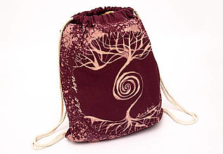 Batohy - Maľovaný ruksak (Bordová) - 16147523_
