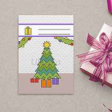Papiernictvo - Zápisník nápadov na vianočné darčeky - vianočný stromček s darčekami - 16147450_