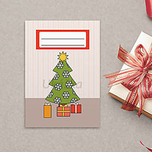 Papiernictvo - Zápisník nápadov na vianočné darčeky - vianočný stromček jednoduchý vločkový - 16147457_