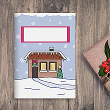 Papiernictvo - Zápisník nápadov na vianočné darčeky domček veľký (menej snehu) - 16147458_