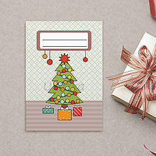 Papiernictvo - Zápisník nápadov na vianočné darčeky - vianočný stromček priemerný nad mieru prezdobený - 16147503_