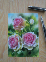 Papiernictvo - Pohľadnica "Letné ruže" - 16151745_