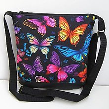 Kabelky - Čierna kabelka Motýle - 16151030_