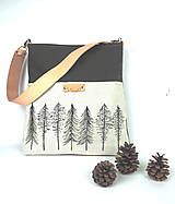 Veľké tašky - Taška (bavlna, ľan, koža) stromy green - 16151731_