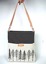 Veľké tašky - Taška (bavlna, ľan, koža) stromy green - 16151732_