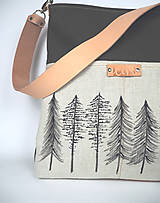 Veľké tašky - Taška (bavlna, ľan, koža) stromy green - 16151735_