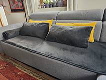 Textil - VLNIENKA prehoz na gauč a kreslá a stoličky VELVET acryl Antracit ušijeme podľa vlastných rozmerov - 16151124_