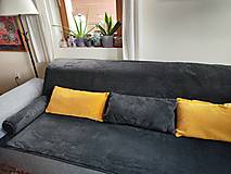 Textil - VLNIENKA prehoz na gauč a kreslá a stoličky VELVET acryl Antracit ušijeme podľa vlastných rozmerov - 16151125_