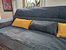 Textil - VLNIENKA prehoz na gauč a kreslá a stoličky VELVET acryl Antracit ušijeme podľa vlastných rozmerov - 16151126_