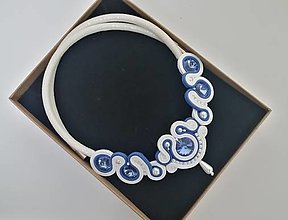 Náhrdelníky - Šujtášový náhrdelník (Modrá) - 16152996_