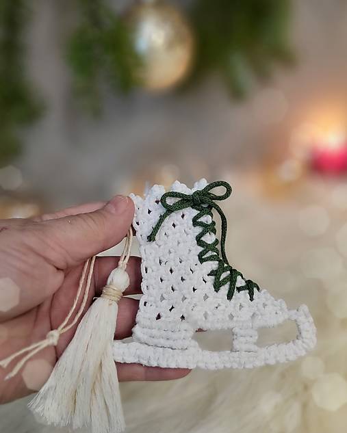 Dekorácie -  Macrame korčuľa - 16152300_